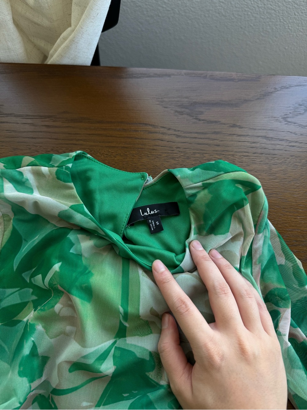Lulus Print Mesh Ruched Dress - Picture 4 of 5